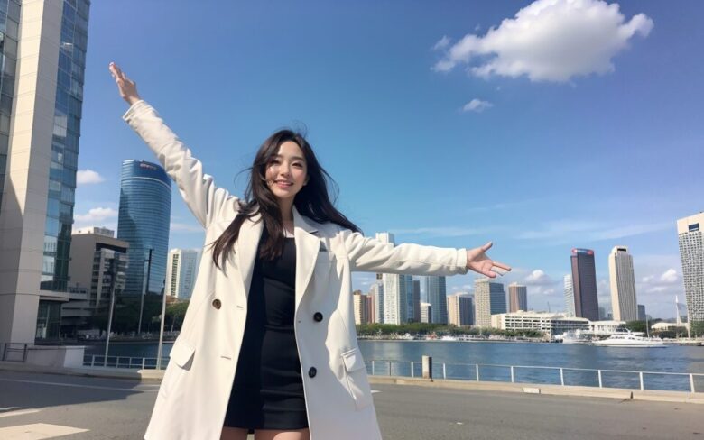 開放的になっている女性