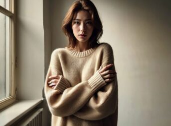 寒気を感じている女性