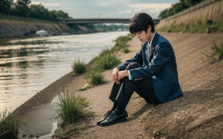 悩んでいる中学生