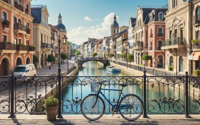 ヨーロッパの街並みと自転車