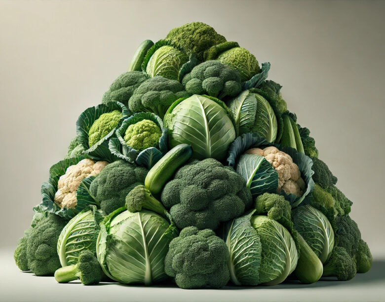 山盛りのブロッコリーとキャベツ