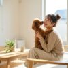 愛情あふれる犬と飼い主