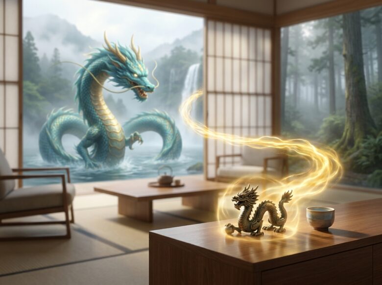龍神と龍の置物