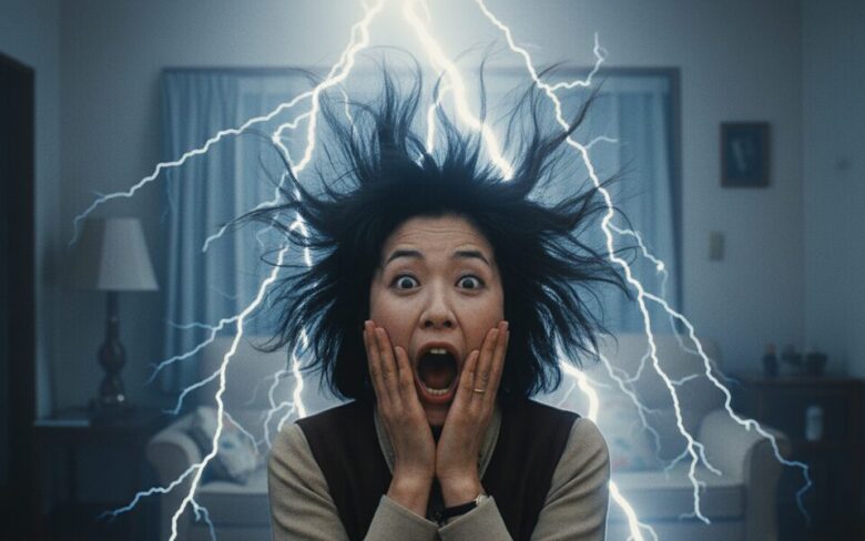 ショックで驚く女性