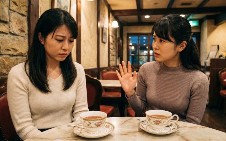 浮かない顔をする女性