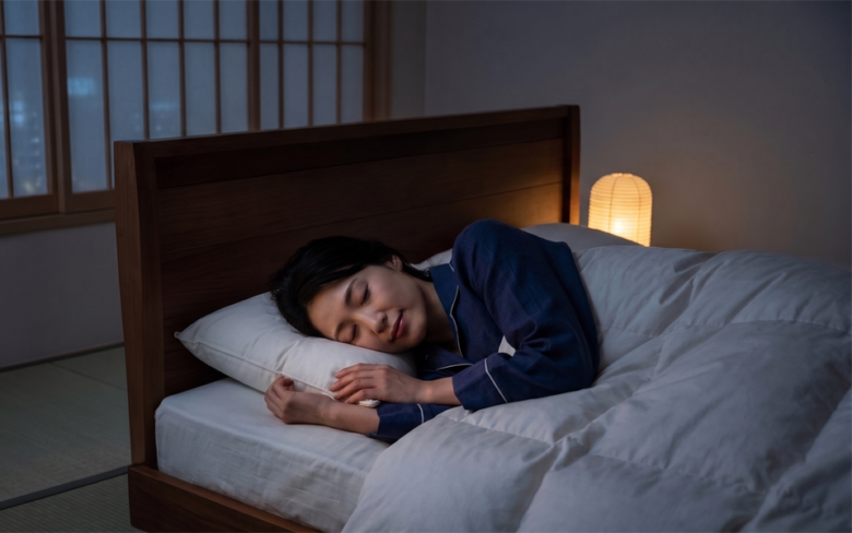 気持ちよく眠る女性