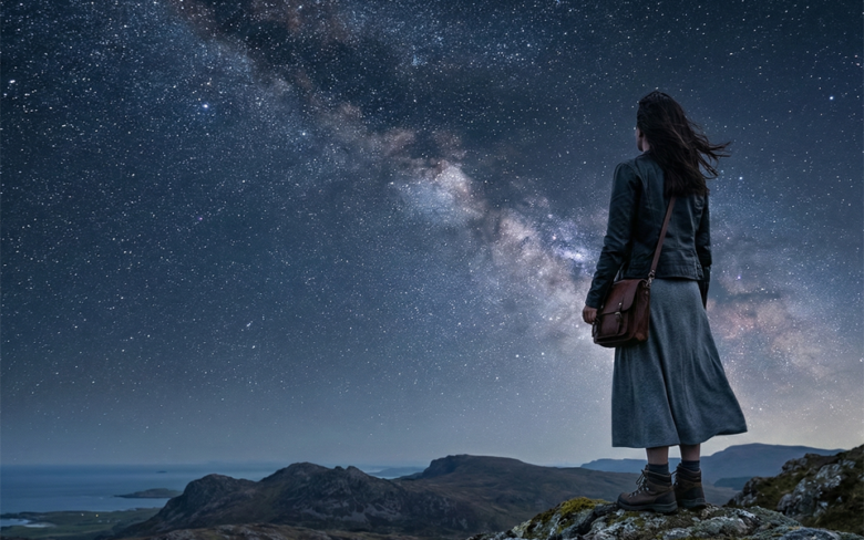 宇宙を感じる女性