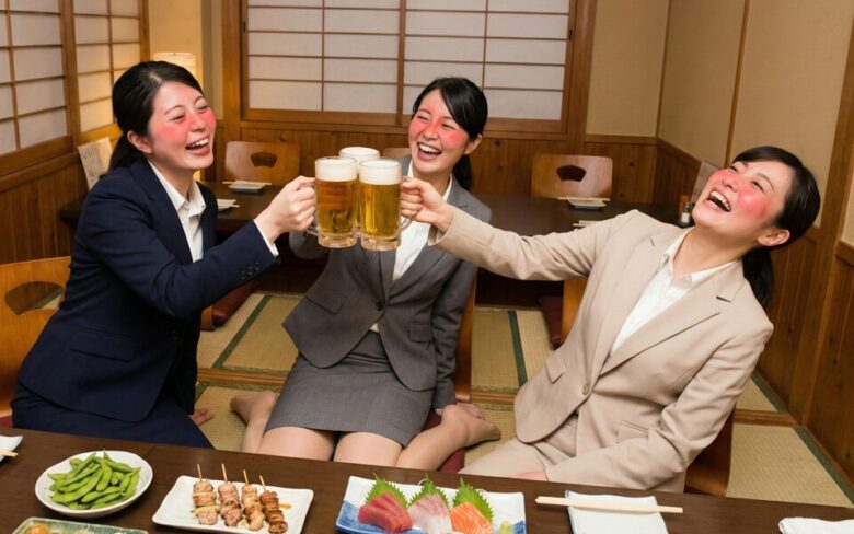 居酒屋で上機嫌な女性たち