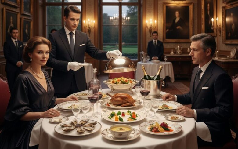 フルコースを食するお金持ち