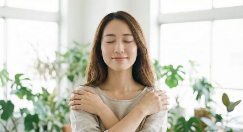 安心する女性
