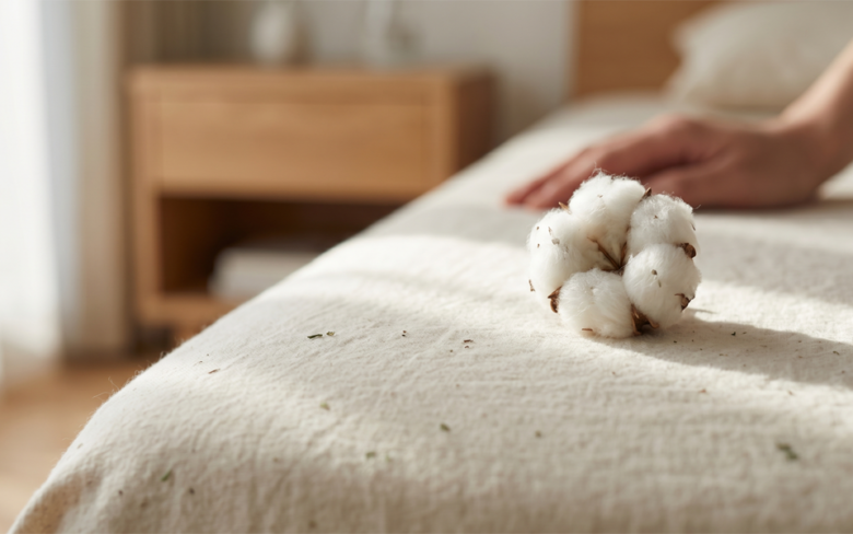 純オーガニックコットンとシーツ