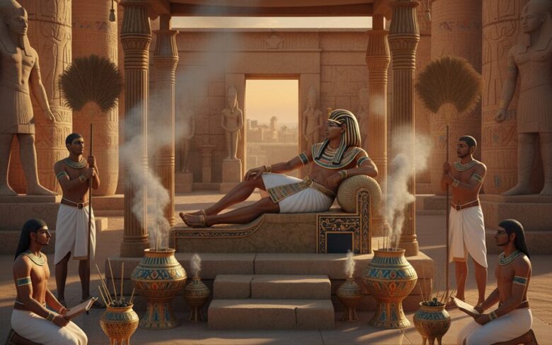 香でくつろぐエジプト王