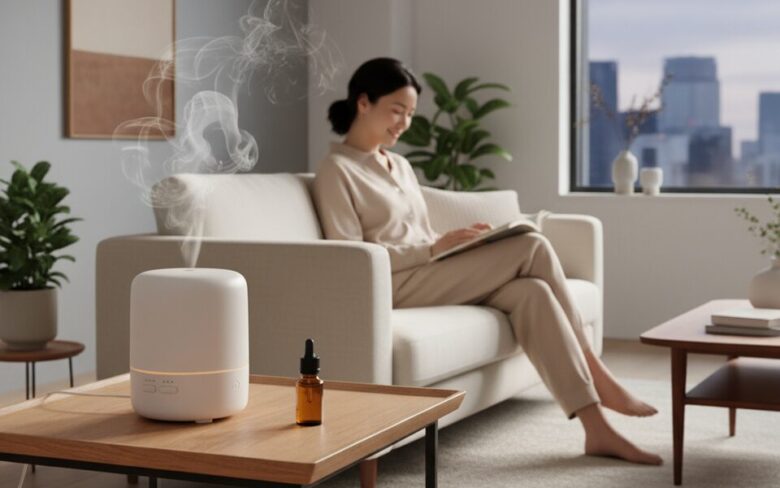 アロマでくつろぐ現在の女性