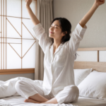 心地よく目覚める女性