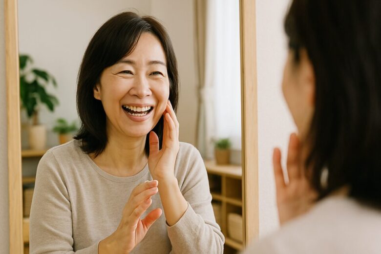 肌が調子いい女性