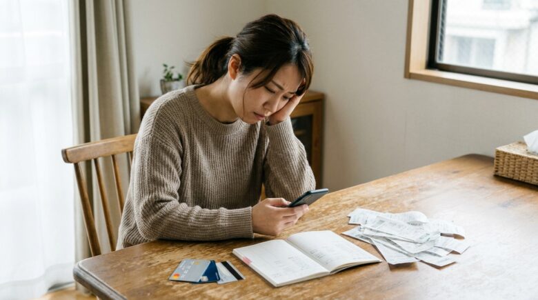 支出に悩む女性